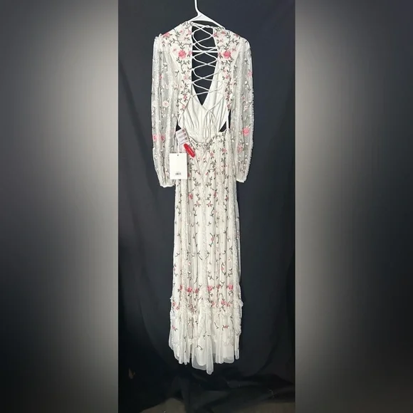 MAC DUGGAL 70159 NWT Long Sleeve Embellished Cut Out A-Line Gown